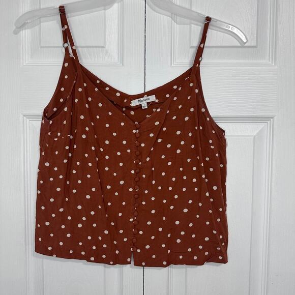 Madewell Tops - Madewell Burnt Clay Polka Dot Cami Tank Size 4
